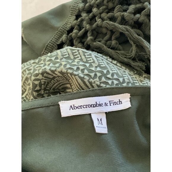Abercrombie & Fitch strappy summer dress womens M olive green - Picture 4 of 6